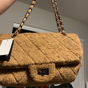 NWT tan Sherpa bag